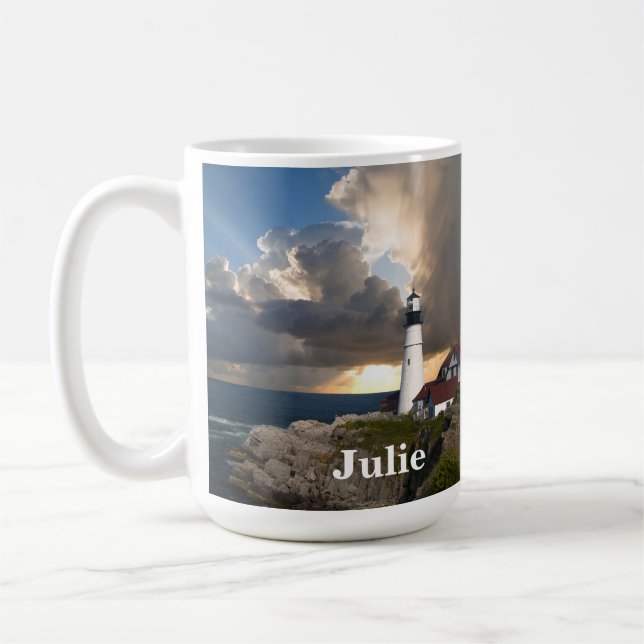 Portland Head Lighthouse and Sunset Mug (Left)