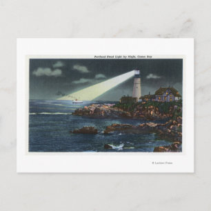 Portland Head Lighthouse at Night Postcard