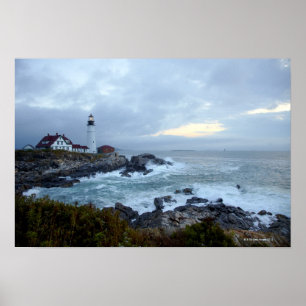 Portland Head Lighthouse at sunrise Poster
