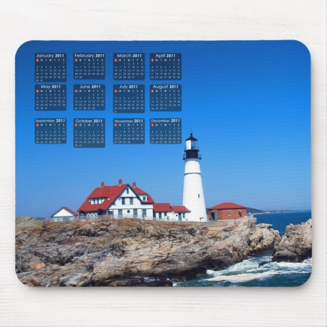 Portland Head Lighthouse Calendar Mouse Pad (Front)