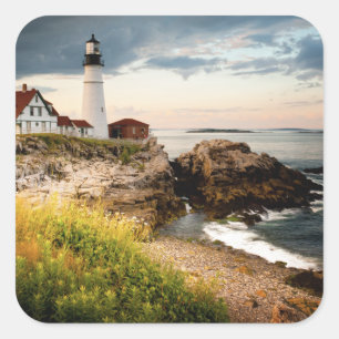 Portland Head Lighthouse Cape Elizabeth, Me Square Sticker