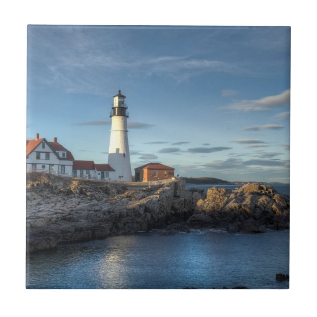 Portland Head Lighthouse Ceramic Tile (Front)