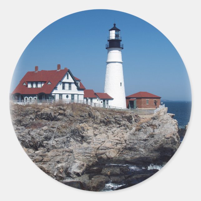 Portland Head Lighthouse Classic Round Sticker (Front)