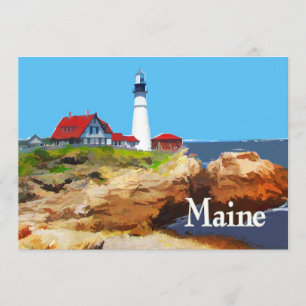 Portland Head Lighthouse Maine Invitation