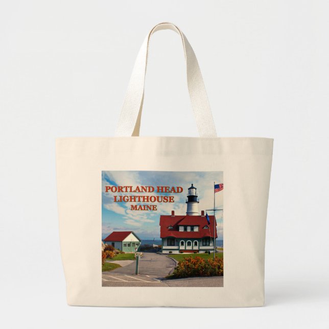 Portland Head Lighthouse, Maine Large Tote Bag (Front)