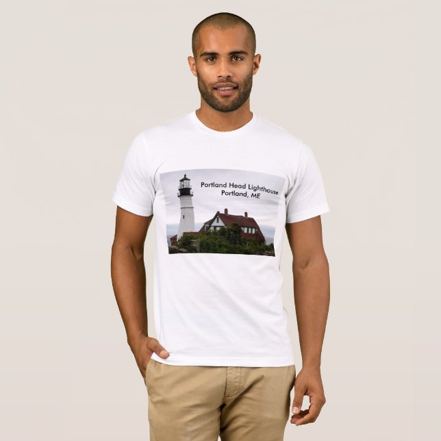 Portland Head Lightouse Maine Personalise T-Shirt (Front Full)