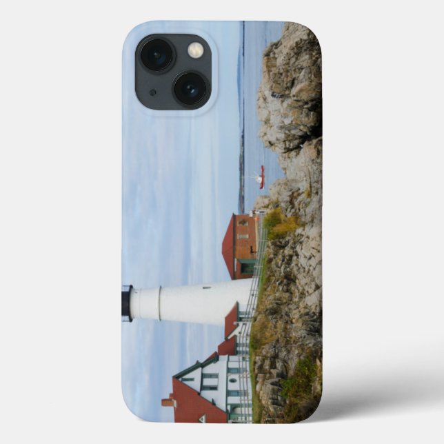Portland Headlight lighthouse on rocky shore Case-Mate iPhone Case (Back)