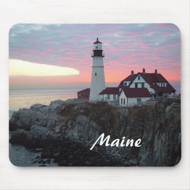 Portland Headlight Sunrise Maine Mousepad (Front)