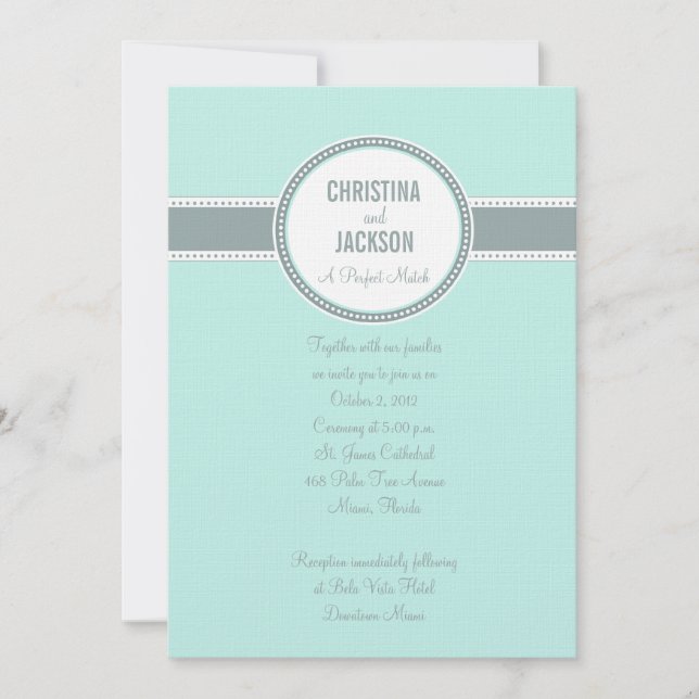 Portland Invite:  Teal Invitation (Front)