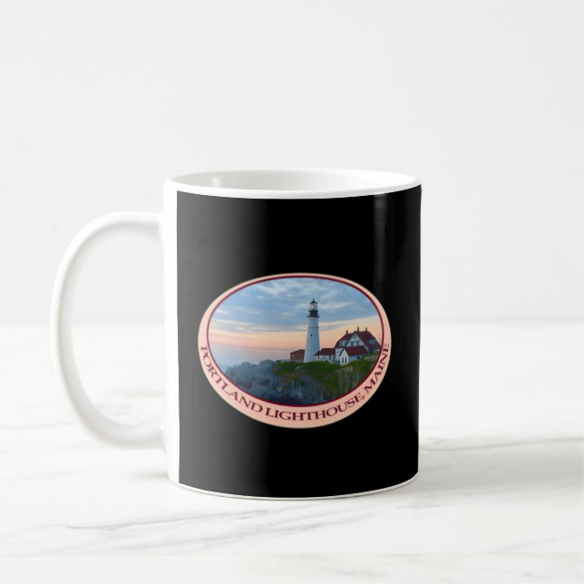 Portland Lighthouse Maine At Sunrise Great Coffee Mug (Left)