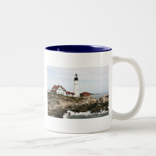 Portland lighthouse Two-Tone coffee mug (Right)