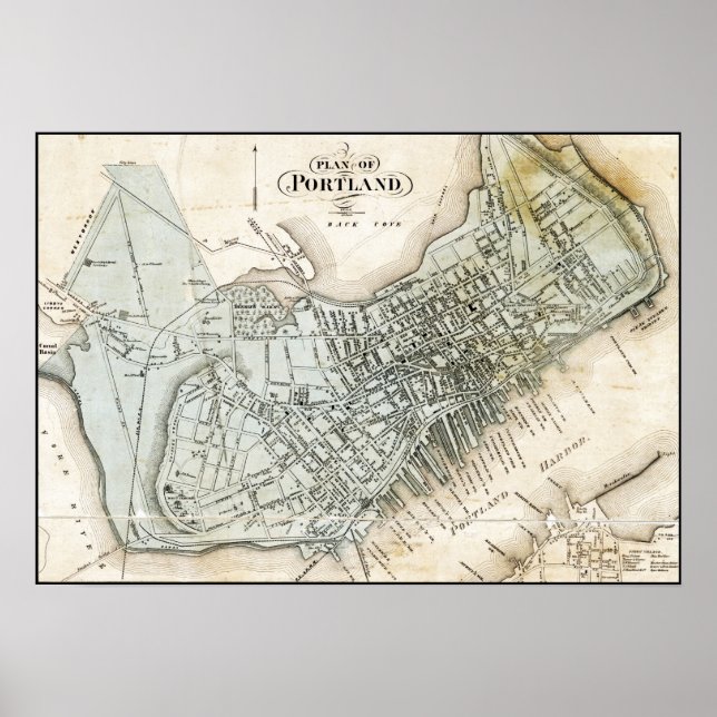 Portland, Maine 1857 Map Poster (Front)
