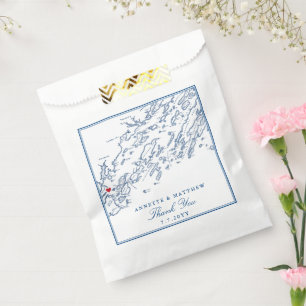Portland Maine Casco Bay Elegant Wedding Paper Favour Bag