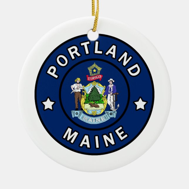 Portland Maine Ceramic Ornament (Front)