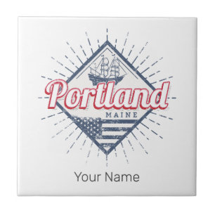 Portland Maine City United States Vintage USA Ceramic Tile
