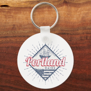 Portland Maine City United States Vintage USA Key Ring