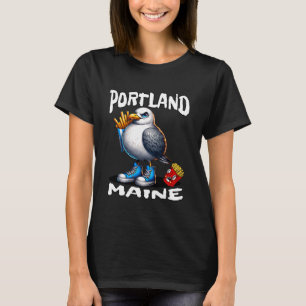 Portland Maine Funny Seagull French Fries Souvenir T-Shirt