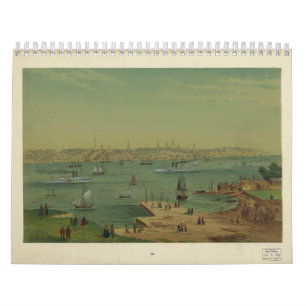 Portland Maine Harbour in 1854 by W. S. Hatton Calendar