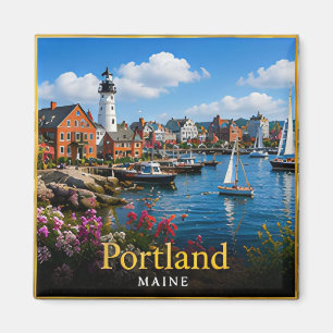 Portland Maine Harbour, Lighthouses & New England Magnet
