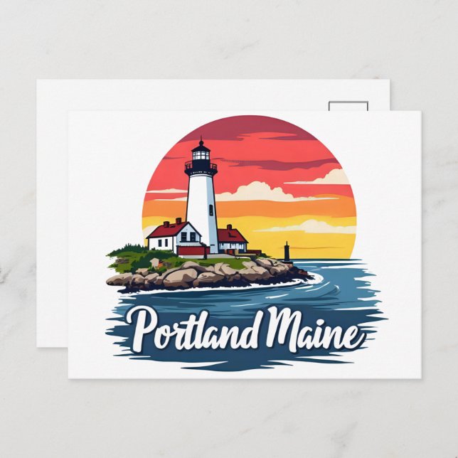 Portland, Maine | Lighthouse Postcard (Front/Back)
