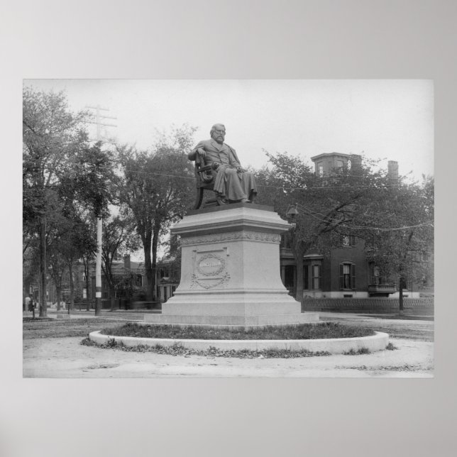 Portland, Maine Longfellow Monument circa 1890 Poster (Front)