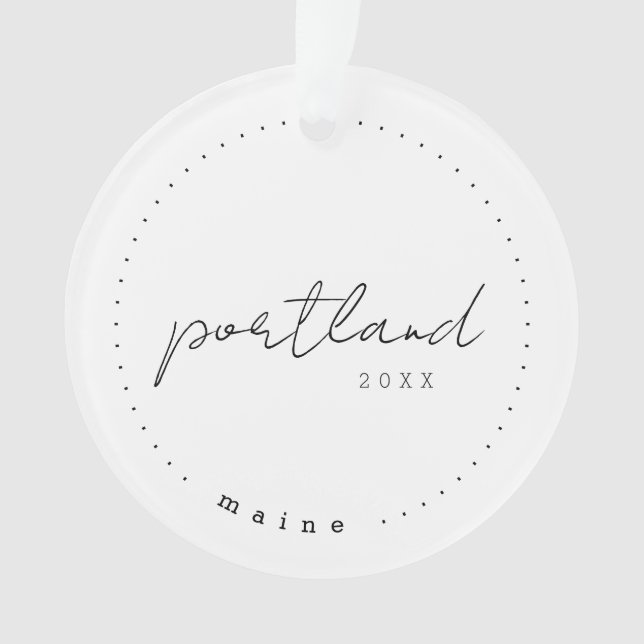 Portland, Maine ME Travel United States Simple Ornament (Front)