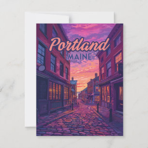 Portland Maine Old Port Cobblestone Vintage Card