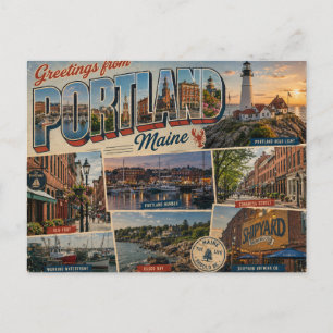 Portland Maine Postcard Travel Souvenir