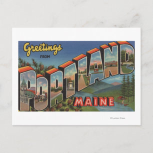 Portland, Maine (River Scene) Postcard