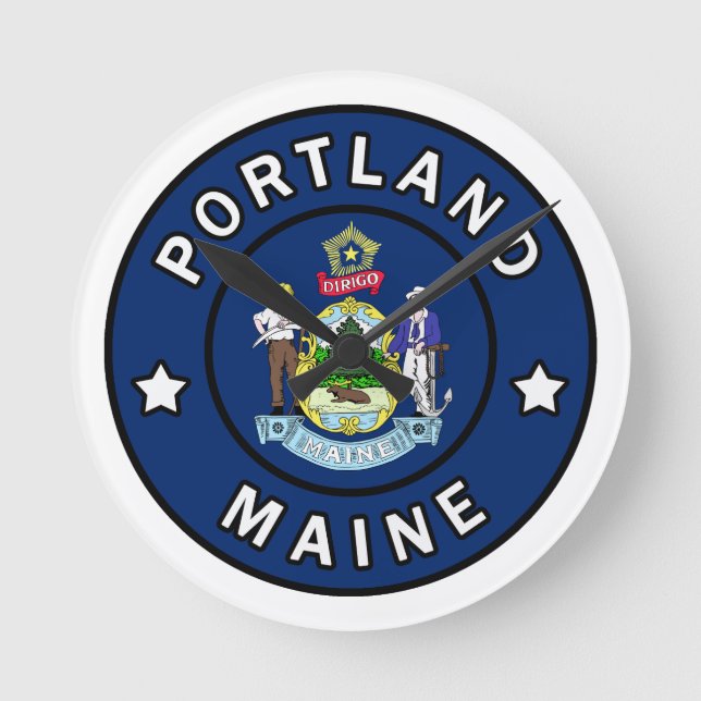 Portland Maine Round Clock (Front)