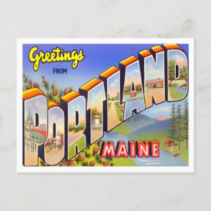 Portland, Maine Vintage Big Letters Postcard