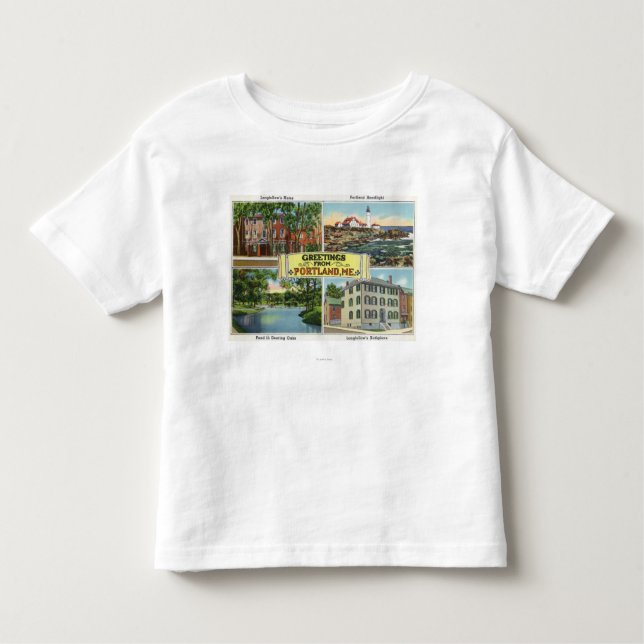 Portland, MaineGreetings From with Scenic Toddler T-Shirt (Front)