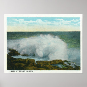 Portland, MainePeaks Island View of the Surf Poster
