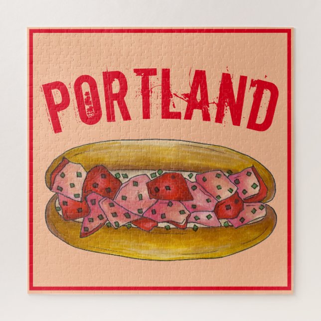 Portland ME Maine Lobster Roll Sandwich Foodie Jigsaw Puzzle (Vertical)