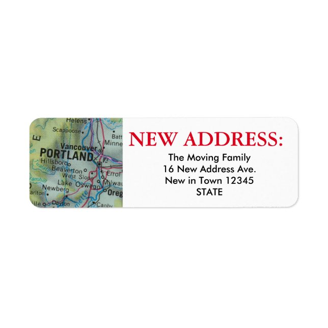 Portland New Address Label Return Address Label (Front)