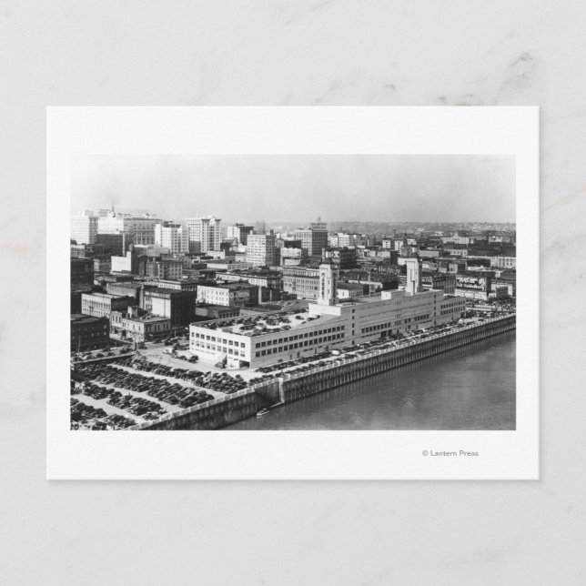 Portland, OR Aerial View from Hawthorne Bridge Postcard (Front)