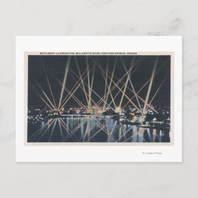 Portland, OR - Battleship Illumination Postcard (Front)