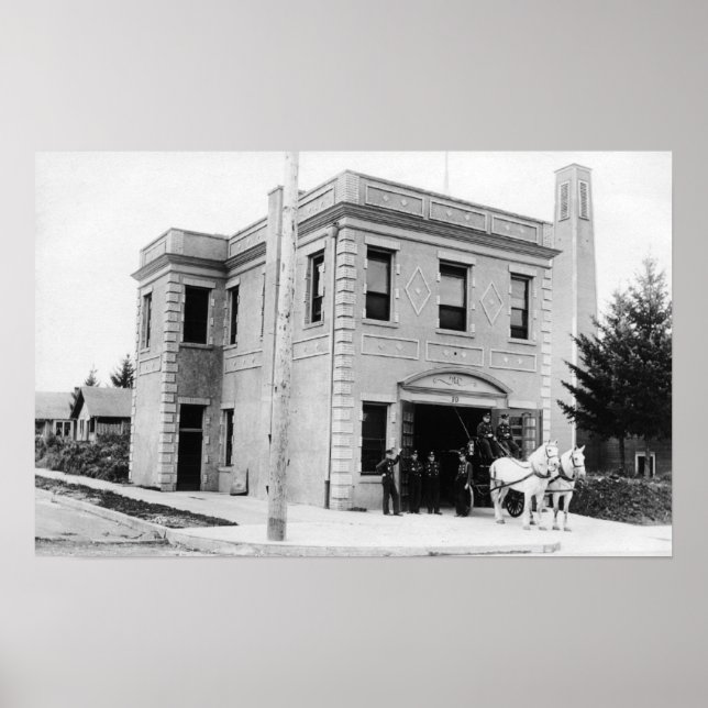 Portland, OR Fire Station #30 Horse Cart Poster (Front)