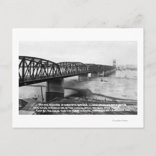 Portland, OR Pacific Highway Interstate Bridge Postcard (Front)