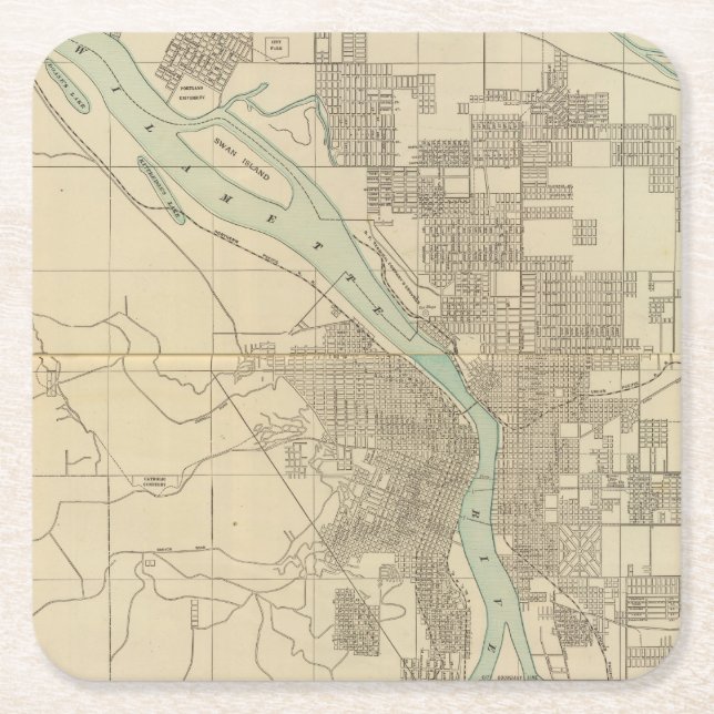 Portland, Or Square Paper Coaster (Front)