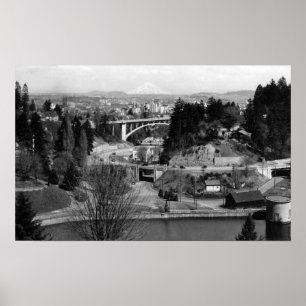 Portland, OR Town View from City Park Poster