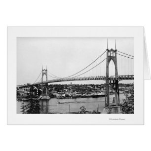 Portland, OR View of St. John Bridge over