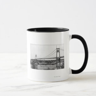 Portland, OR View of St. John Bridge over Mug