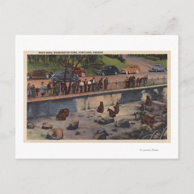 Portland, ORBear Dens in Washington Park Postcard (Front)