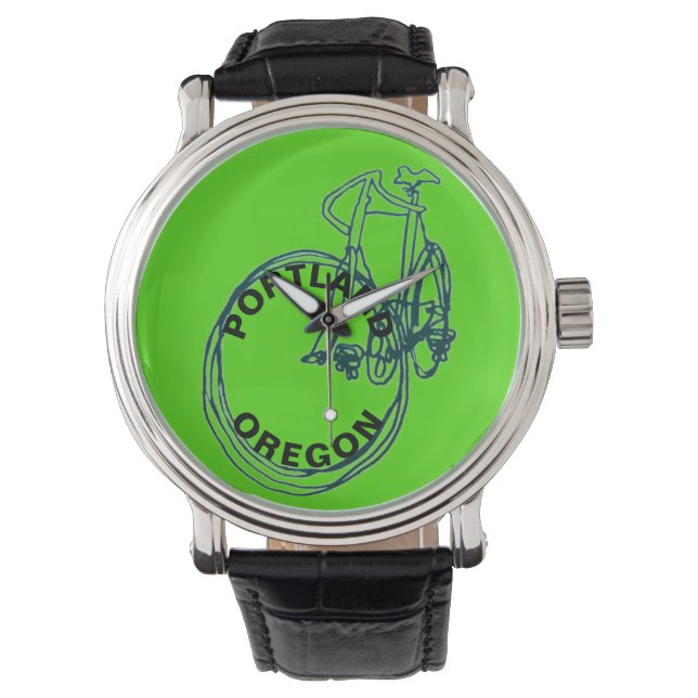Portland Oregon Bicycle Mens Watch (Front)