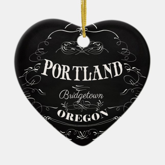 Portland, Oregon - Bridgetown Ceramic Tree Decoration (Front)