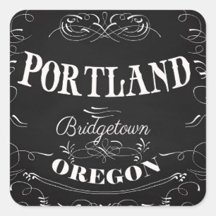 Portland, Oregon - Bridgetown Square Sticker