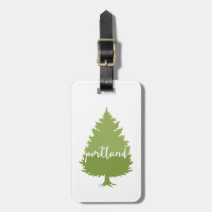 Portland, Oregon calligraphy tree Luggage Tag