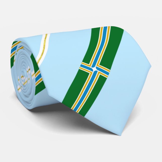 Portland (Oregon) city flag Neck Tie (Rolled)
