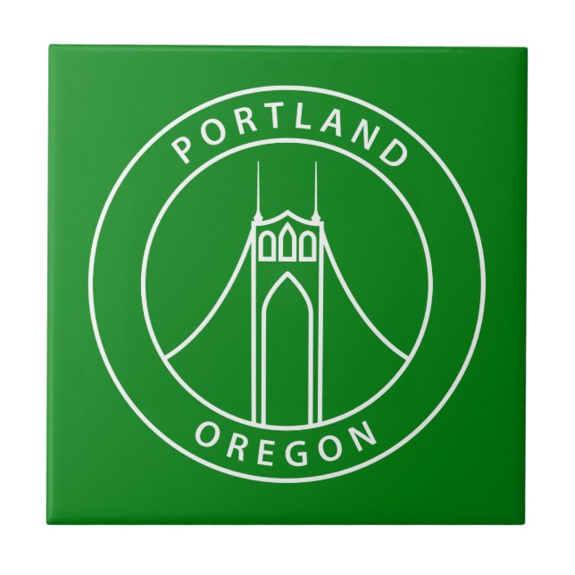 Portland Oregon Design Ceramic Tile (Front)